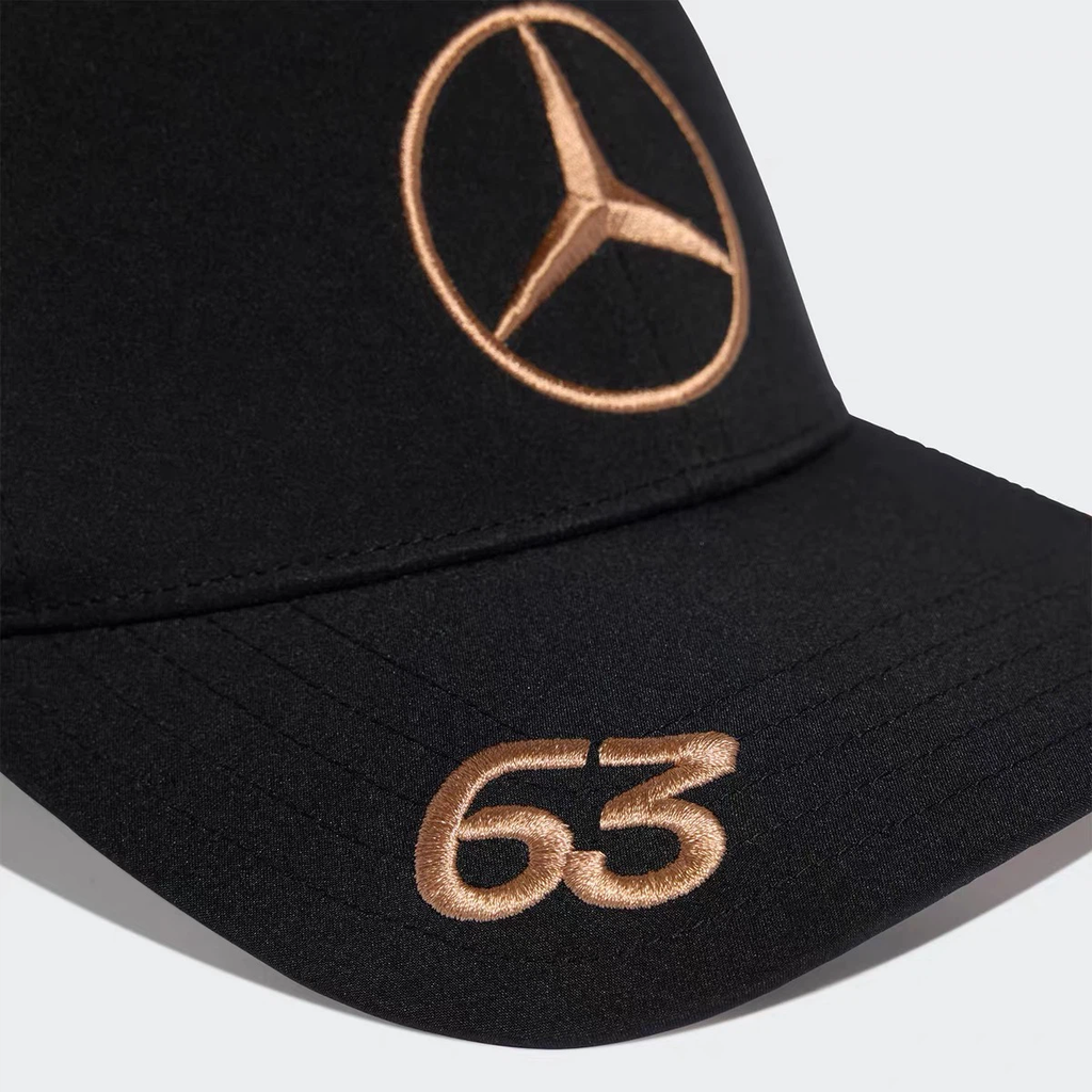 Black Racing Baseball Cap, Copper-Gold Embroidered Adjustable Dad Hat