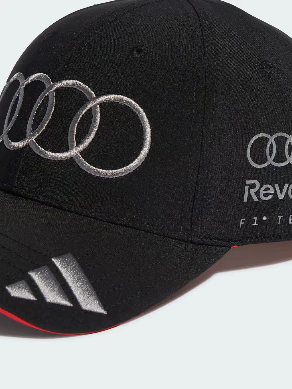 Black Racing Baseball Cap, Silver Embroidered Adjustable Snapback Hat
