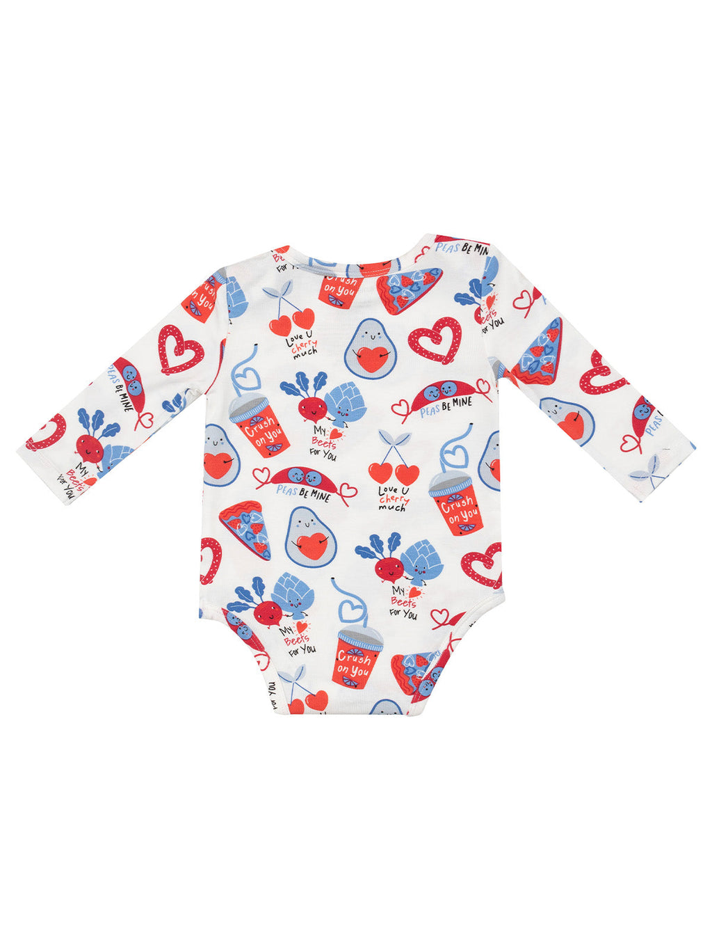 Long Sleeve Bodysuit, Love You Foodie Much Blue