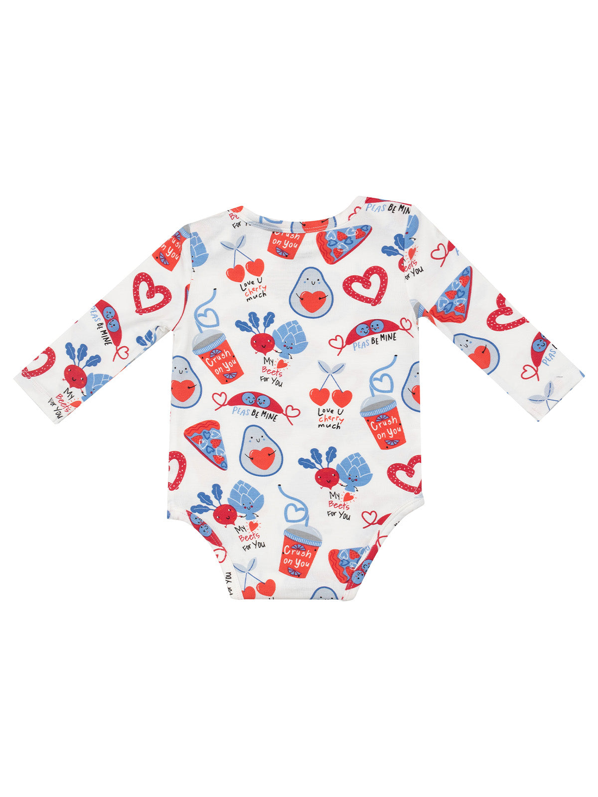Long Sleeve Bodysuit, Love You Foodie Much Blue