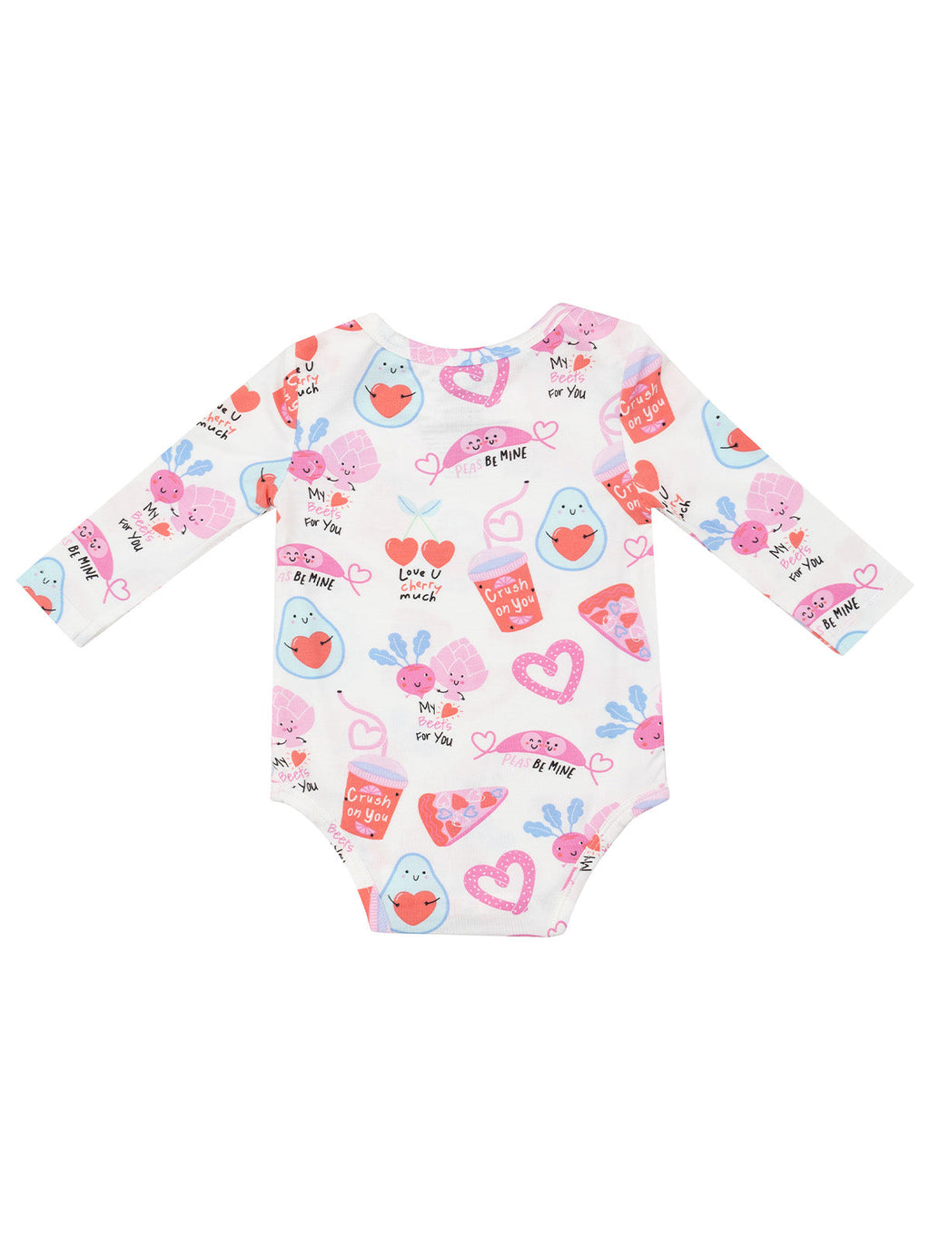 Long Sleeve Bodysuit, Love You Foodie Much Pink