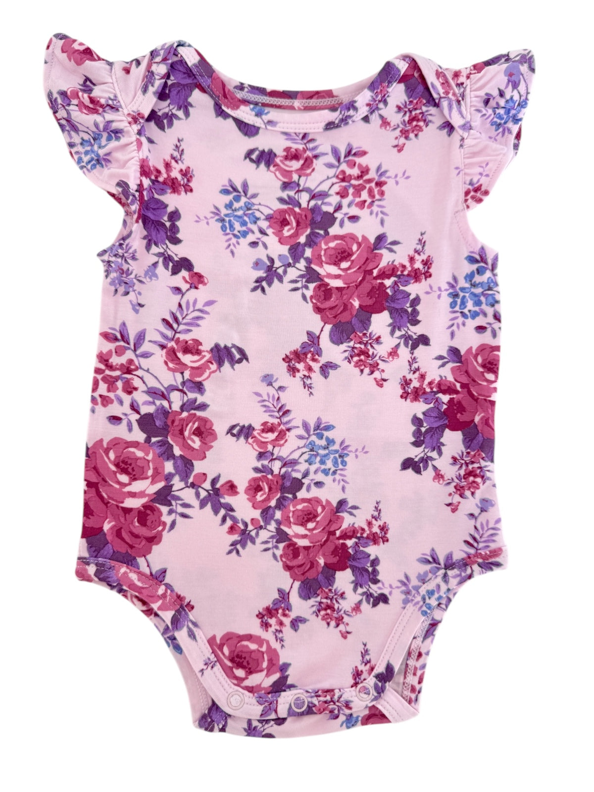 Ruffle Sleeve Bodysuit, Violet Rose