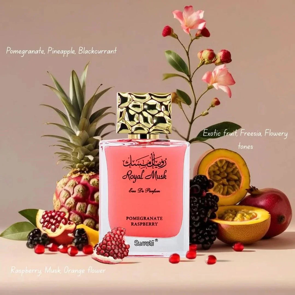 Royal Musk Pomegranate Raspberry Eau de Parfum Spray 100ml by Surrati