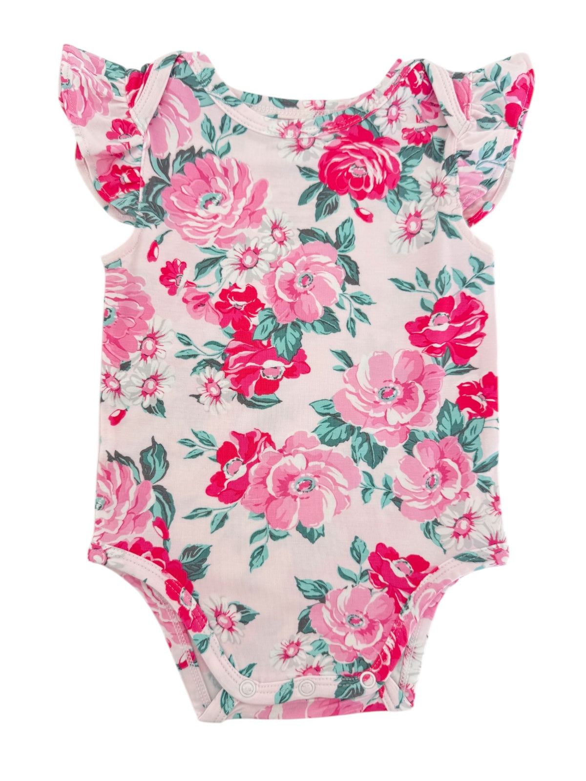 Ruffle Sleeve Bodysuit, Pink Splendor