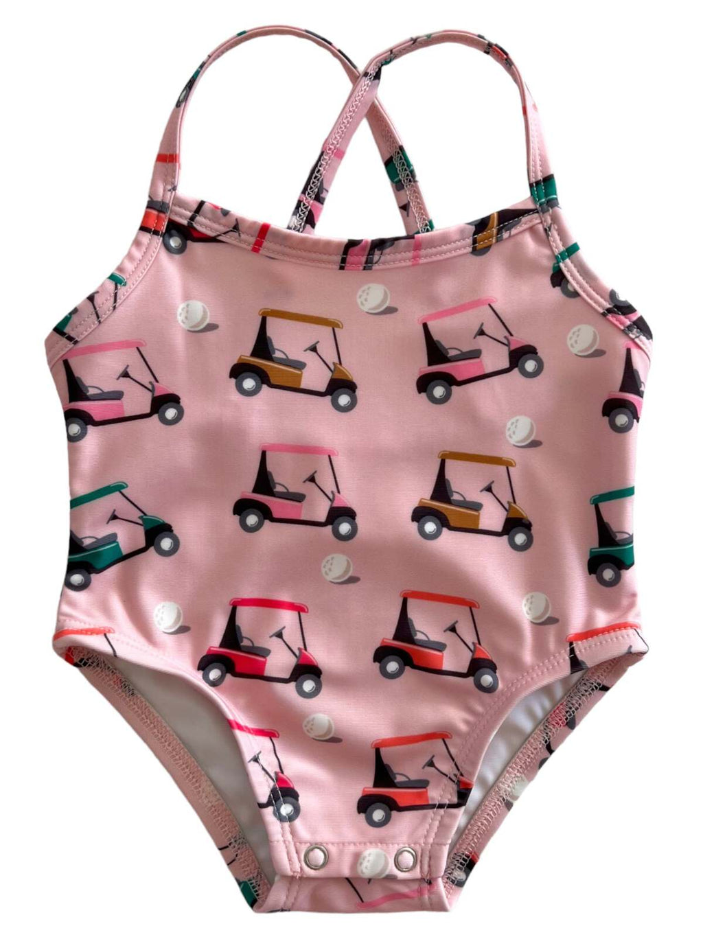 Pink Golf Cart / Marina Swimsuit / UPF 50+