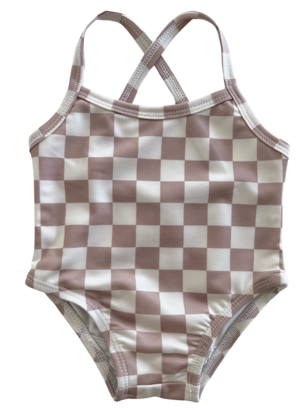Tiramisu Checkerboard / Marina Swimsuit / UPF 50+